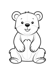 Vector illustration cartoon Bear coloring page design ai generated