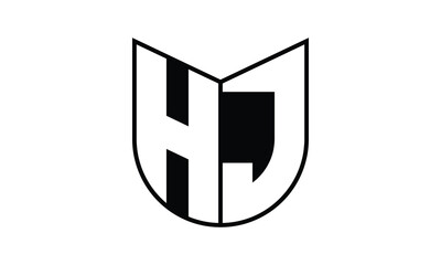 HJ initial letter bat icon gaming logo design vector template. batman logo, sports logo, monogram, polygon, war game, symbol, playing logo, abstract, fighting, typography, icon, minimal, wings, battle