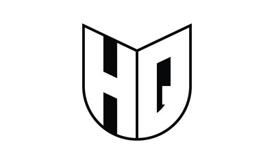 HQ initial letter bat icon gaming logo design vector template. batman logo, sports logo, monogram, polygon, war game, symbol, playing logo, abstract, fighting, typography, icon, minimal, wings, battle