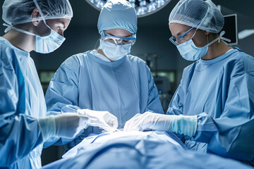 surgeons in operating room, Doctor and Surgery team operating in a surgical room