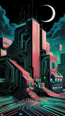 Illustrate a high-tech vector background with intricate circuitry patterns