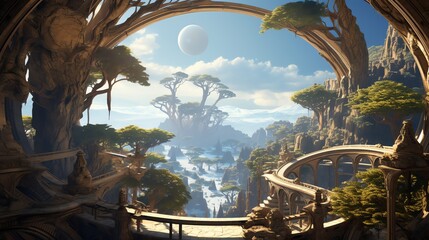 Translate intricate psychological explorations into mesmerizing CG 3D renderings, capturing the essence of fantasy realms in a high-angle view