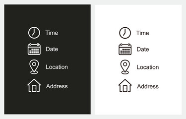 Date Time Location  Address icon symbol