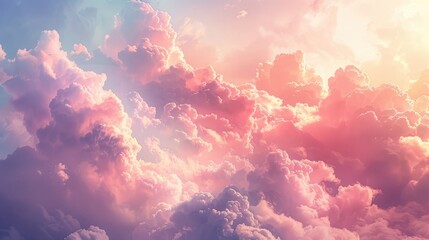 Pastel colored cloudy sky background