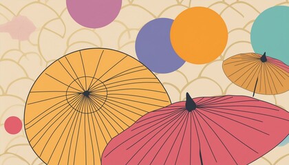 background background with flowers and leaves fan, japanese, paper, japan, accessory, Oriental on red background