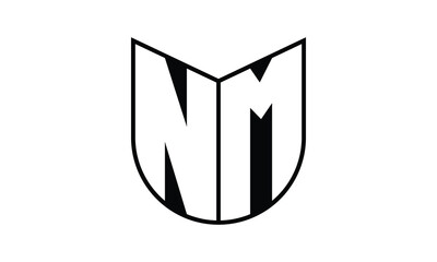 NM initial letter bat icon gaming logo design vector template. batman logo, sports logo, monogram, polygon, war game, symbol, playing logo, abstract, fighting, typography, icon, minimal, wings, battle