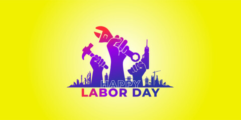 EPS illustration of Happy Labor Day or Labour Day holiday.