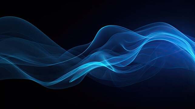 Fluid motion waves in a cosmic palette of midnight blue and cosmic teal