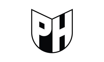 PH initial letter bat icon gaming logo design vector template. batman logo, sports logo, monogram, polygon, war game, symbol, playing logo, abstract, fighting, typography, icon, minimal, wings, battle