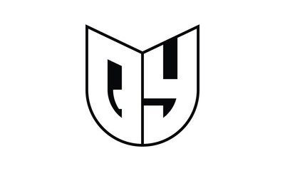 QY initial letter bat icon gaming logo design vector template. batman logo, sports logo, monogram, polygon, war game, symbol, playing logo, abstract, fighting, typography, icon, minimal, wings, battle