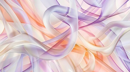 Gradient burst of colors resembling a silk ribbon dance in ethereal lavender and peach