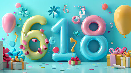 618 illustration background for 6 june 18 for China shopping festival