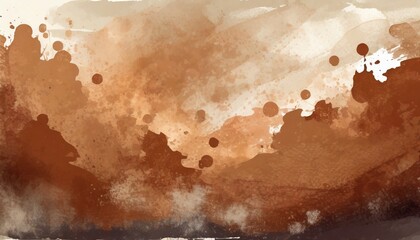 brown background with texture and distressed vintage grunge and watercolor paint stains in elegant