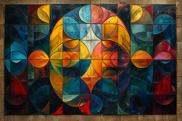 A kaleidoscope of geometric shapes dancing in rhythmic harmony.