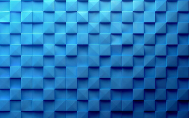 Abstract blue background consisting of many blue squares casting shadows on each other