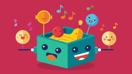 Fototapeta premium A music box with different melodies representing the range of emotions each identity brings.. Vector illustration