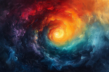 A swirling vortex of vivid colors merging and blending in a hypnotic dance of abstraction.