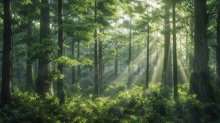 Forest Emoji A serene forest scene with towering trees dappled sunlight filtering through the canopy and a peaceful atmosphere that invites exploration and contemplation.