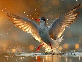 Captivating Image of Bird Soaring Over Turbulent Waters