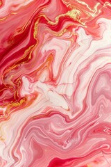 Luxurious red and white marble effect with bold streaks of gold, perfect for opulent and stylish aesthetics