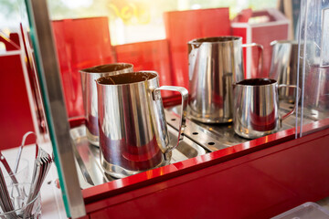 Ingredients for making handmade chocolates and candies in a workshop