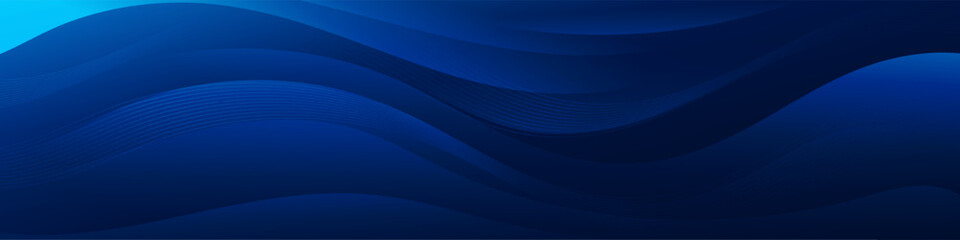 Elegant dark blue gradient waves add depth to this abstract banner, making it perfect for eye-catching headers, promotional banners, and graphic elements