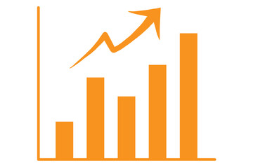 上向き矢印とグラフ　橙