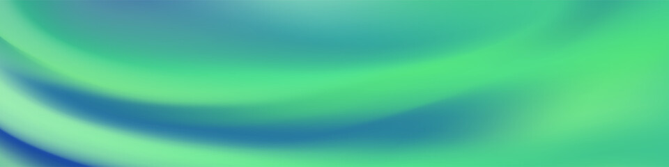 Stylish abstract mesh blur banner with fluid wave patterns in shades of green and light blue, offering a tranquil backdrop for web banners, social media posts, or any design project