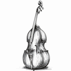 Hand drawn violin. Vector illustration. Isolated on white background.