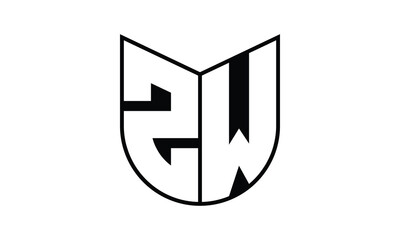 ZW initial letter bat icon gaming logo design vector template. batman logo, sports logo, monogram, polygon, war game, symbol, playing logo, abstract, fighting, typography, icon, minimal, wings, battle