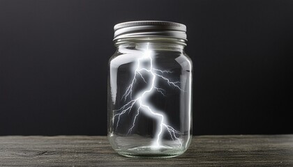 Jar of Lightning: Studio Portrait Capturing Electric Energy"