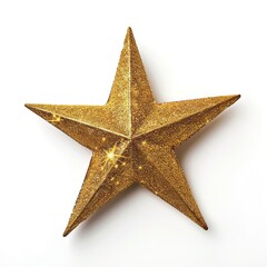 Obraz premium Golden star isolated on white background
