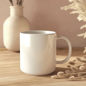 white mug mockup, 3d render,