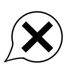 Obraz premium 吹き出し（バツ・黒・左下）