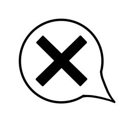 吹き出し（バツ・黒・右下）