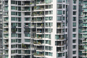 Fototapeta na wymiar Facade of modern building in Singapore