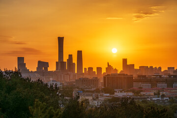 Glorious sunrise of Beijing city