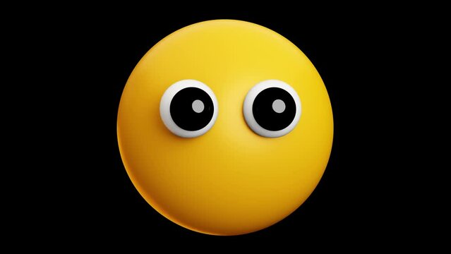 No expression face emoji, 3d emoticon animation, Alpha channel, Transparent video