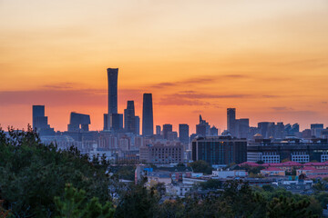 Beautiful twilight of Beijing city