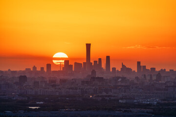 Beautiful sunrise of Beijing City - obrazy, fototapety, plakaty