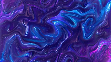 Obraz premium Vibrant gradient burst of fluid waves in celestial hues of emerald and cosmic teal