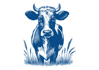 Cow vector. Hand drawn illustration