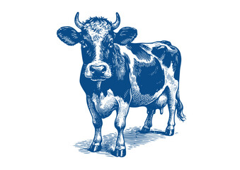 Cow vector. Hand drawn illustration
