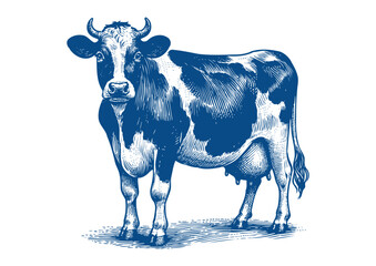 Cow vector. Hand drawn illustration