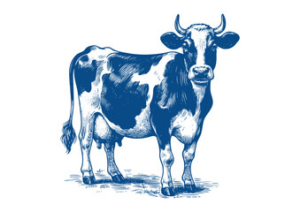 Cow vector. Hand drawn illustration
