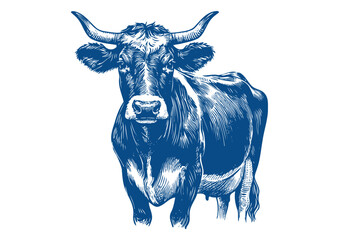 Cow vector. Hand drawn illustration