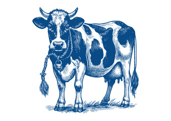 Cow vector. Hand drawn illustration