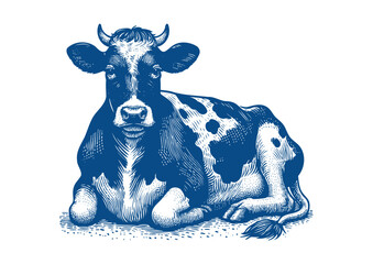 Cow vector. Hand drawn illustration