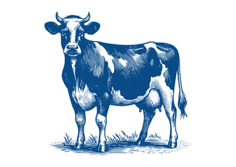 Cow vector. Hand drawn illustration