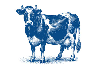 Cow vector. Hand drawn illustration